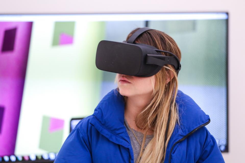 Girl with VR headset